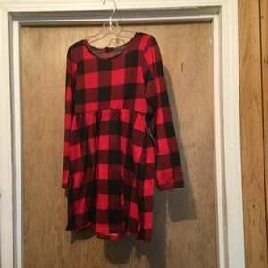 Buffalo plaid girls tunic top